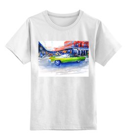 Заказать детскую футболку в Москве. Детская футболка классическая унисекс Крутая машина на 14-ой улице Нью Йорка от artoutloop - готовые дизайны и нанесение принтов.