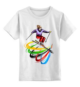 Заказать детскую футболку в Москве. Детская футболка классическая унисекс Лыжница  от ПРИНТЫ ПЕЧАТЬ  - готовые дизайны и нанесение принтов.