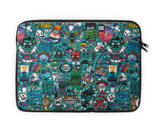 Заказать чехол для ноутбука в Москве. Чехол для ноутбука 14" Stickers от Jimmy Flash - готовые дизайны и нанесение принтов.