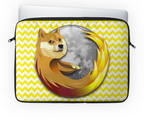 Заказать чехол для ноутбука в Москве. Чехол для ноутбука 14" Doge Firefox от Jimmy Flash - готовые дизайны и нанесение принтов.