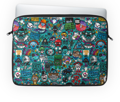 Заказать чехол для ноутбука в Москве. Чехол для ноутбука 14" Stickers от Jimmy Flash - готовые дизайны и нанесение принтов.