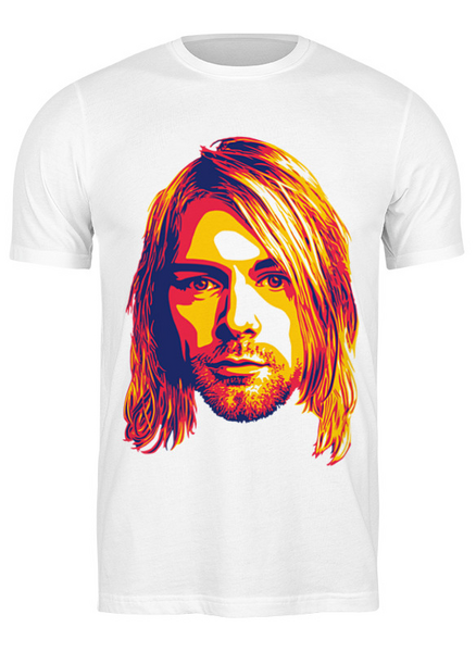 Заказать одежду больших размеров в Москве. Футболка классическая большого размера Kurt Cobain от Jimmy Flash - готовые дизайны и нанесение принтов.