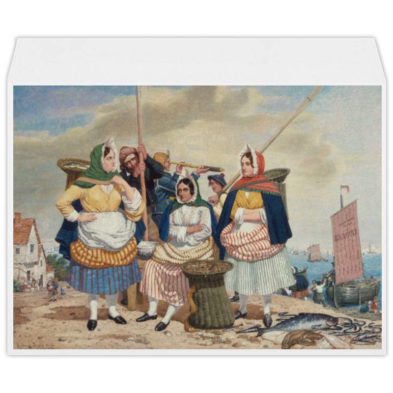 printio конверт большой с4 неизвестная картина крамского Printio Конверт большой С4 Рыбный рынок у моря (ричард дадд)