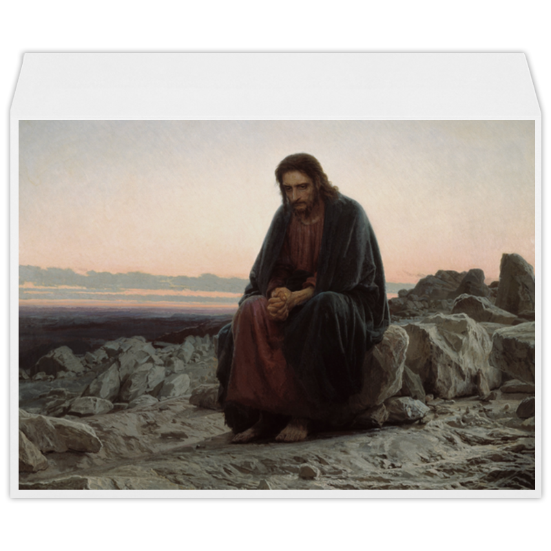 printio конверт большой с4 неизвестная картина крамского Printio Конверт большой С4 Христос в пустыне (картина крамского)