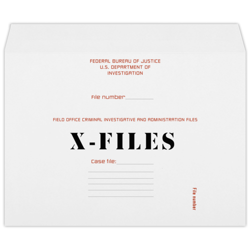Заказать конверт в Москве. Конверт большой С4 X-files от GeekFox  - готовые дизайны и нанесение принтов.