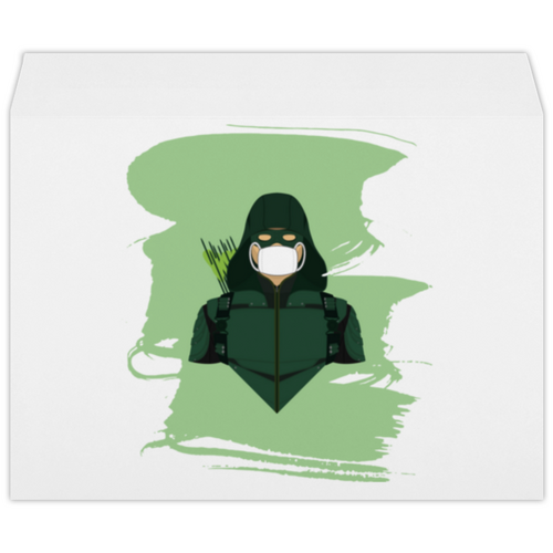 Заказать конверт в Москве. Конверт большой С4 Зеленая стрела (Коллекция: Герои носят маски) от GeekFox  - готовые дизайны и нанесение принтов.