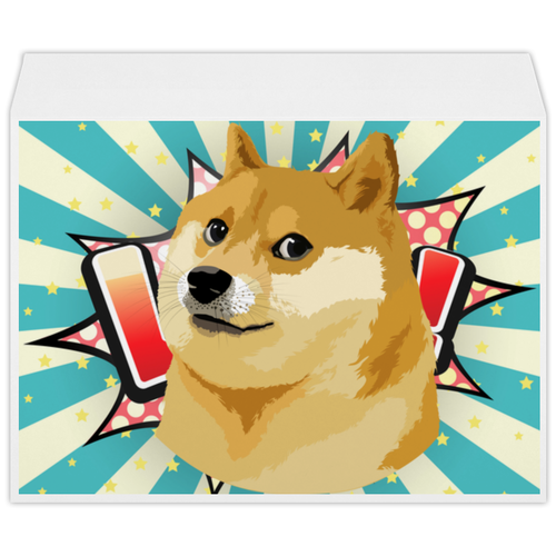 Заказать конверт в Москве. Конверт большой С4 DOGE DOGE от Jimmy Flash - готовые дизайны и нанесение принтов.