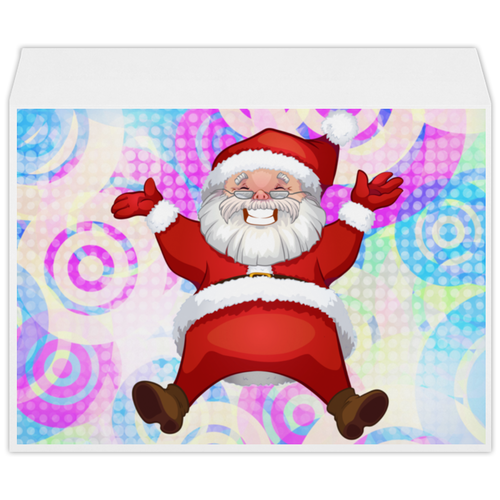 Заказать конверт в Москве. Конверт большой С4 Санта Клаус от Jimmy Flash - готовые дизайны и нанесение принтов.