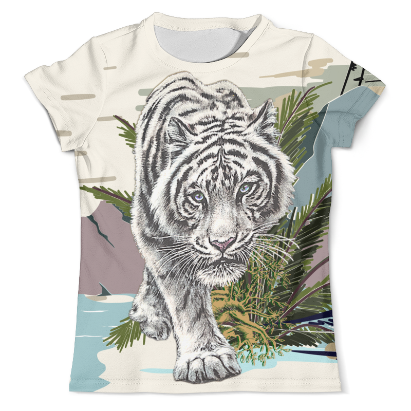 Printio Футболка с полной запечаткой большого размера Белый тигр. printio футболка с полной запечаткой большого размера белый тигр