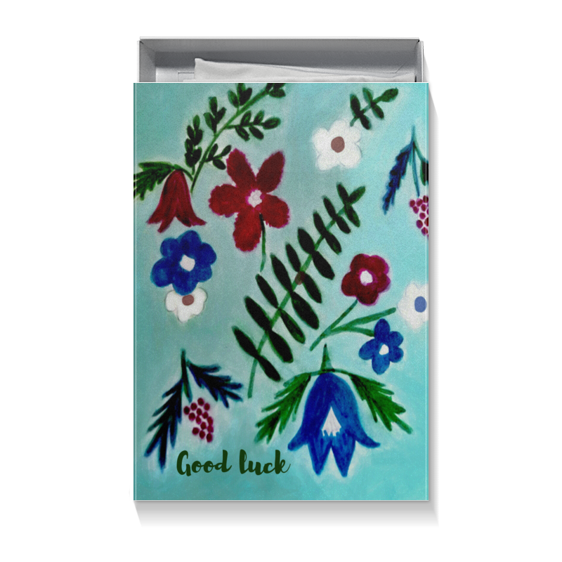 Printio Коробка для футболок Цветы на голубом коробка подарочная красные цветы