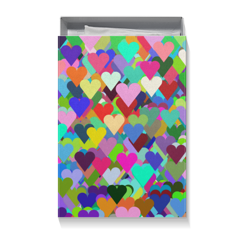 Printio Коробка для футболок Разноцветные сердца орнамент