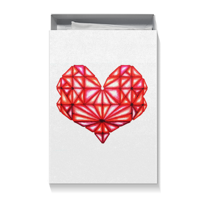 printio кружка сердце геометрическое оттенки серого Printio Коробка для футболок Сердце геометрическое оттенки красного