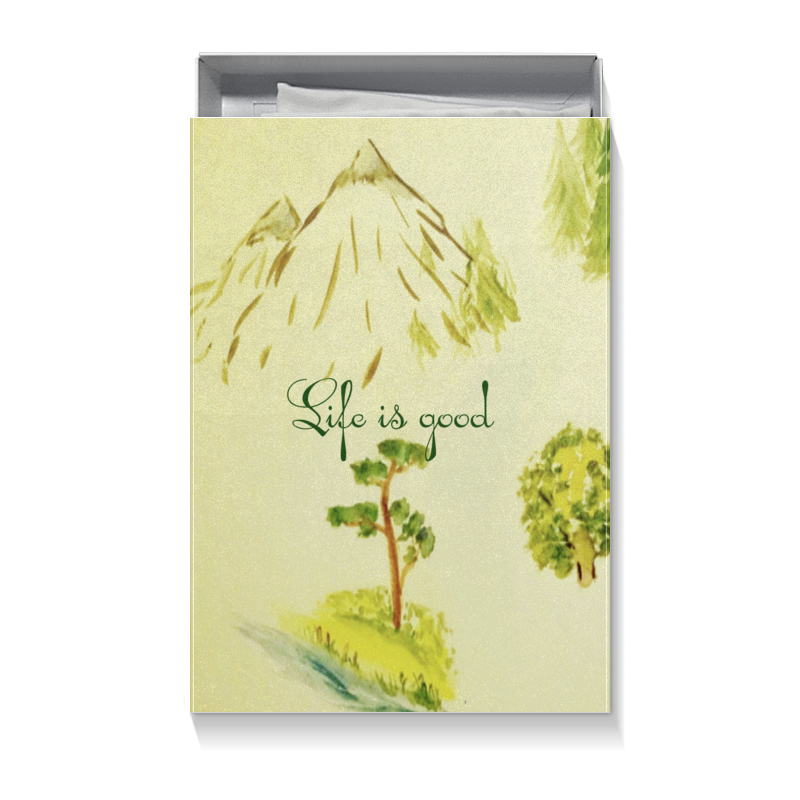 printio леггинсы горы сосны и цветы Printio Коробка для футболок Горы, сосны и цветы