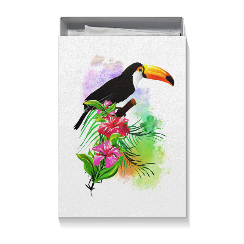 Printio Коробка для футболок Тропические птицы от зорго арт. printio коробка для футболок черно белая рыбы птицы