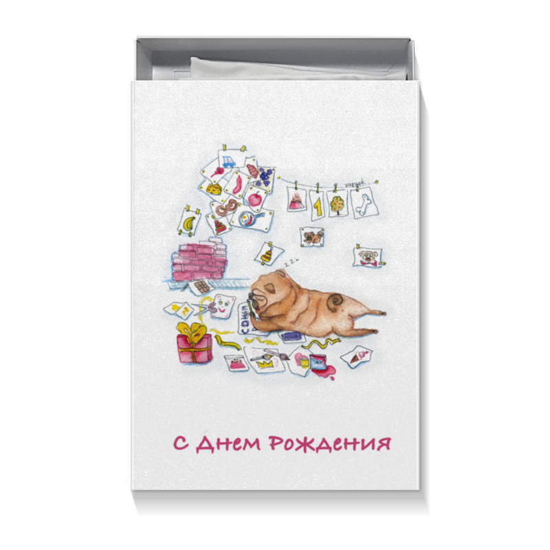 Printio Коробка для футболок Праздничный мопс