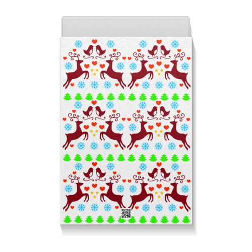 Заказать подарочную упаковку в Москве. Коробка для футболок Новогодние узоры от FireFoxa - готовые дизайны и нанесение принтов.