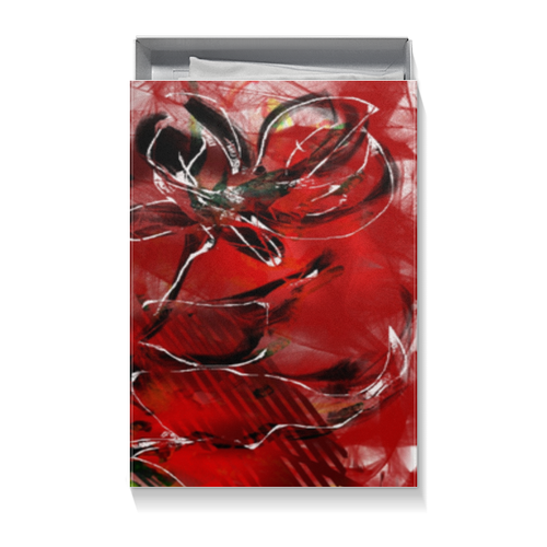 Заказать подарочную упаковку в Москве. Коробка для футболок Огненно-цветочная абстракция от Anna Lomachenko - готовые дизайны и нанесение принтов.