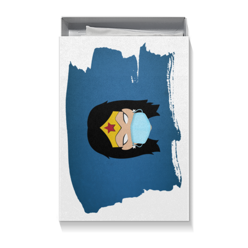 Заказать подарочную упаковку в Москве. Коробка для футболок Чудо-женщина (Коллекция: Герои носят маски) от GeekFox  - готовые дизайны и нанесение принтов.