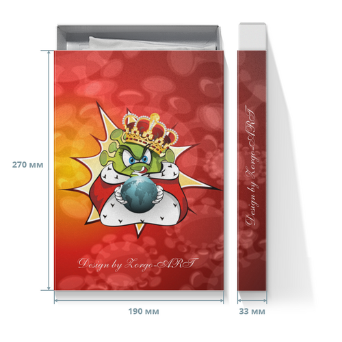 Заказать подарочную упаковку в Москве. Коробка для футболок Ковид - царь мира. от Zorgo-Art  - готовые дизайны и нанесение принтов.