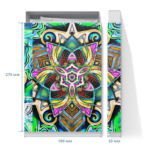 Заказать подарочную упаковку в Москве. Коробка для футболок Mandala HD 4 от Мастер Спектр - готовые дизайны и нанесение принтов.