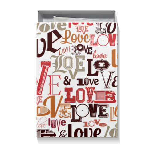 Заказать подарочную упаковку в Москве. Коробка для футболок Love (Любовь) от Андрей Новиков - готовые дизайны и нанесение принтов.