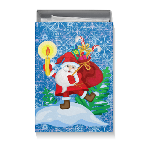 Заказать подарочную упаковку в Москве. Коробка для футболок Санта в пути от IrinkaArt  - готовые дизайны и нанесение принтов.