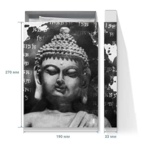 Заказать подарочную упаковку в Москве. Коробка для футболок Будда (Письмена) от Аня Лукьянова - готовые дизайны и нанесение принтов.