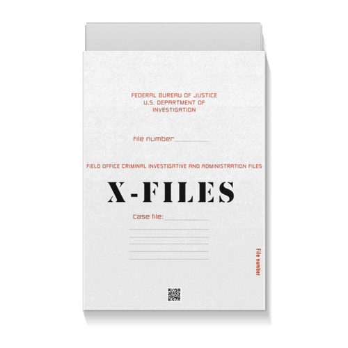 Заказать подарочную упаковку в Москве. Коробка для футболок X-files от GeekFox  - готовые дизайны и нанесение принтов.