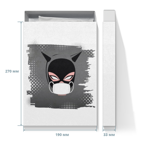 Заказать подарочную упаковку в Москве. Коробка для футболок Женщина-кошка (Коллекция: Герои носят маски) от GeekFox  - готовые дизайны и нанесение принтов.