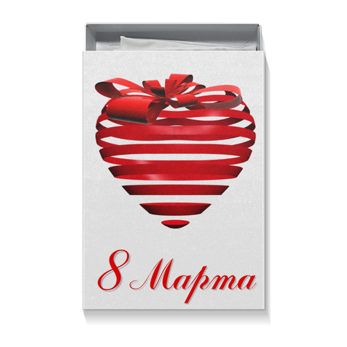 Заказать подарочную упаковку в Москве. Коробка для футболок Сердце на 8 Марта от Apfelbaum - готовые дизайны и нанесение принтов.