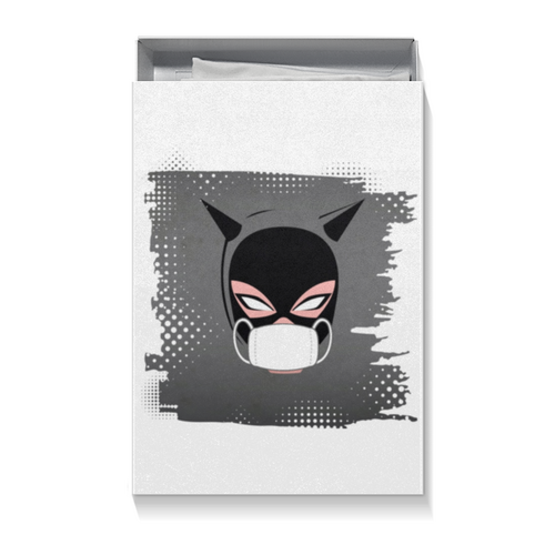 Заказать подарочную упаковку в Москве. Коробка для футболок Женщина-кошка (Коллекция: Герои носят маски) от GeekFox  - готовые дизайны и нанесение принтов.