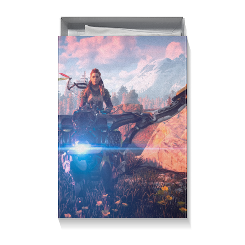 Заказать подарочную упаковку в Москве. Коробка для футболок Horizon Zero Dawn от GeekFox  - готовые дизайны и нанесение принтов.