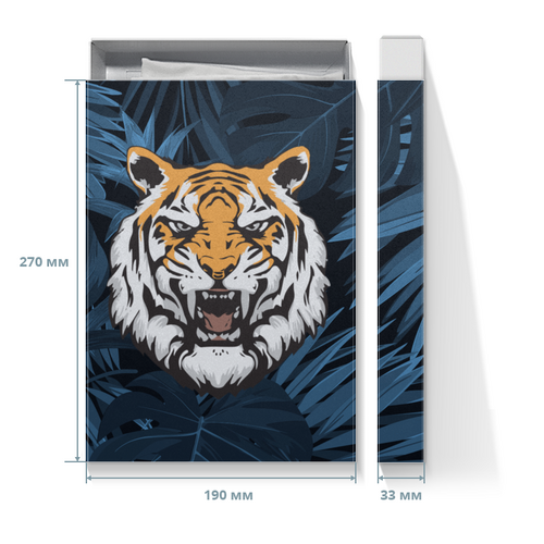 Заказать подарочную упаковку в Москве. Коробка для футболок Тигр 2022 подарок от procto  - готовые дизайны и нанесение принтов.