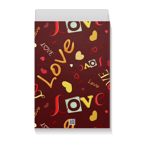 Заказать подарочную упаковку в Москве. Коробка для футболок Любовные надписи от IrinkaArt  - готовые дизайны и нанесение принтов.