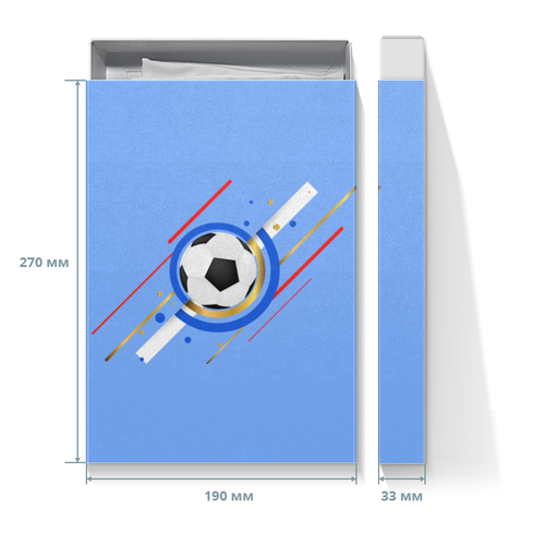 Заказать подарочную упаковку в Москве. Коробка для футболок Футбол от Ирина - готовые дизайны и нанесение принтов.