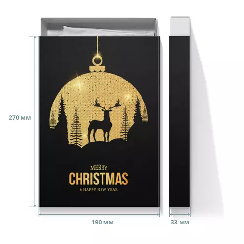 Заказать подарочную упаковку в Москве. Коробка для футболок Рождество от queen  - готовые дизайны и нанесение принтов.