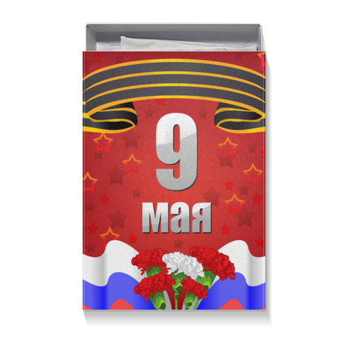 Заказать подарочную упаковку в Москве. Коробка для футболок 9 мая от Ирина - готовые дизайны и нанесение принтов.