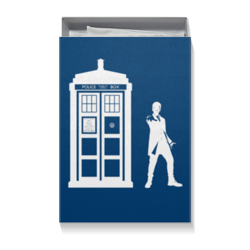 Заказать подарочную упаковку в Москве. Коробка для футболок Доктор Кто от GeekFox  - готовые дизайны и нанесение принтов.