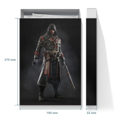 Заказать подарочную упаковку в Москве. Коробка для футболок Assassins Creed (Rogue) от Аня Лукьянова - готовые дизайны и нанесение принтов.