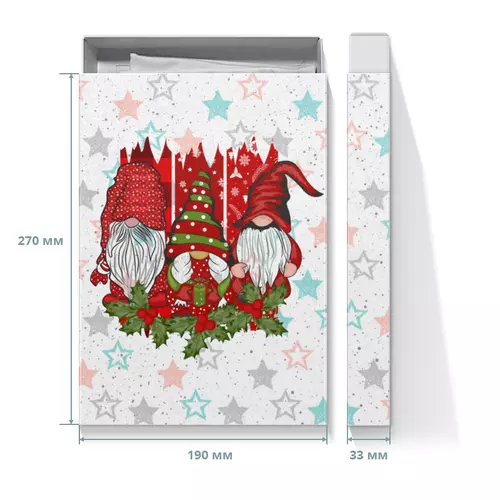 Заказать подарочную упаковку в Москве. Коробка для футболок Новый год от queen  - готовые дизайны и нанесение принтов.