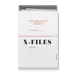 Заказать подарочную упаковку в Москве. Коробка для футболок X-files от GeekFox  - готовые дизайны и нанесение принтов.