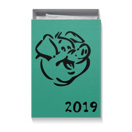 Заказать подарочную упаковку в Москве. Коробка для футболок год Свиньи 2019 от Apfelbaum - готовые дизайны и нанесение принтов.