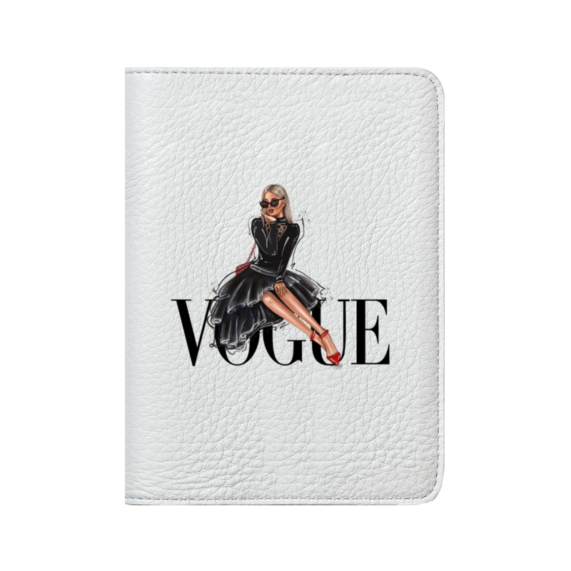цена Printio Кожаная обложка для паспорта Vogue style 🖤 блондинка