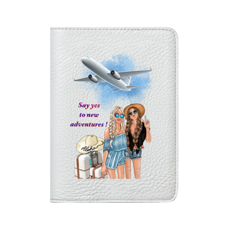 кожаная обложка для паспорта фпс россии Printio Кожаная обложка для паспорта Travel girls 🌴🌺