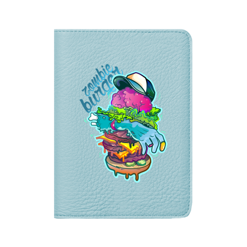Printio Кожаная обложка для паспорта Zombie burger