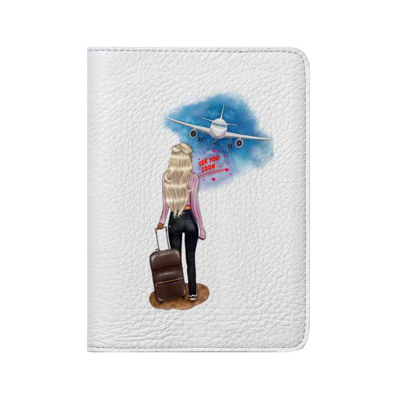 цена Printio Кожаная обложка для паспорта Travel girl 🌴✈️ блондинка