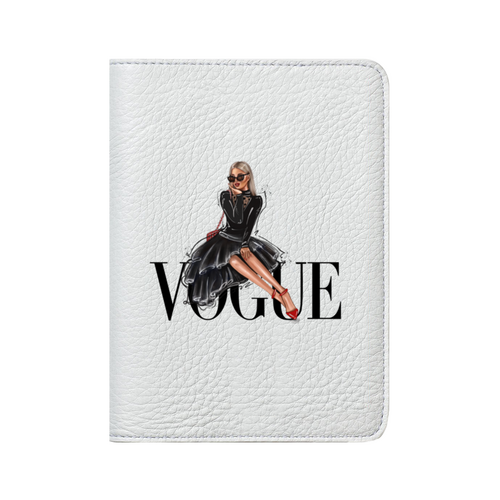 Заказать обложку для паспорта в Москве. Кожаная обложка для паспорта Vogue Style 🖤 Блондинка от @kristy_art_k  - готовые дизайны и нанесение принтов.