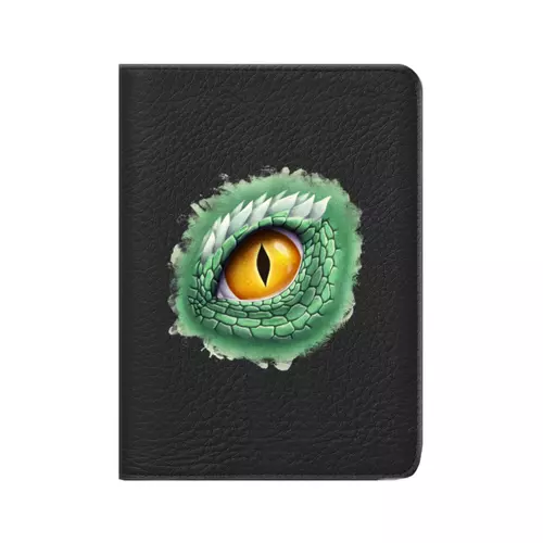 Заказать обложку для паспорта в Москве. Кожаная обложка для паспорта Глаз зеленого дракона от tigerda  - готовые дизайны и нанесение принтов.