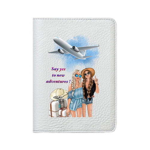 Заказать обложку для паспорта в Москве. Кожаная обложка для паспорта Travel girls 🌴🌺 от @kristy_art_k  - готовые дизайны и нанесение принтов.