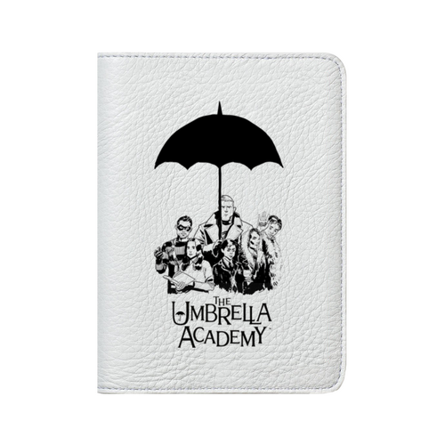 Заказать обложку для паспорта в Москве. Кожаная обложка для паспорта UMBRELLA ACADEMY от robus - готовые дизайны и нанесение принтов.